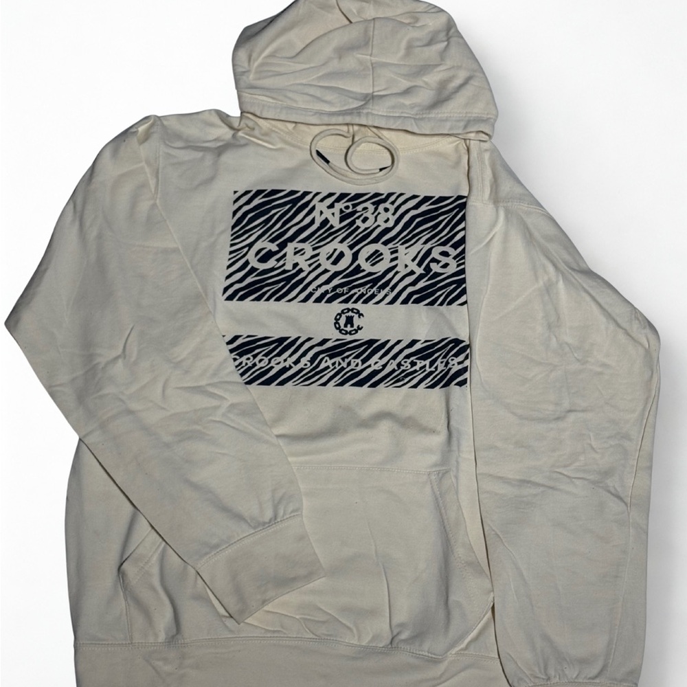 Crooks & Castles Beige Hoodie with Black Graphic